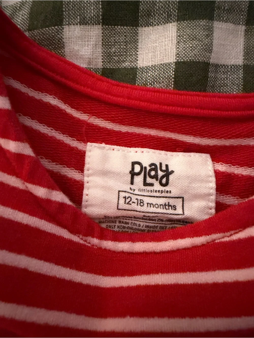Little Sleepies Play Red Striped Baby Dress with Heart Pockets